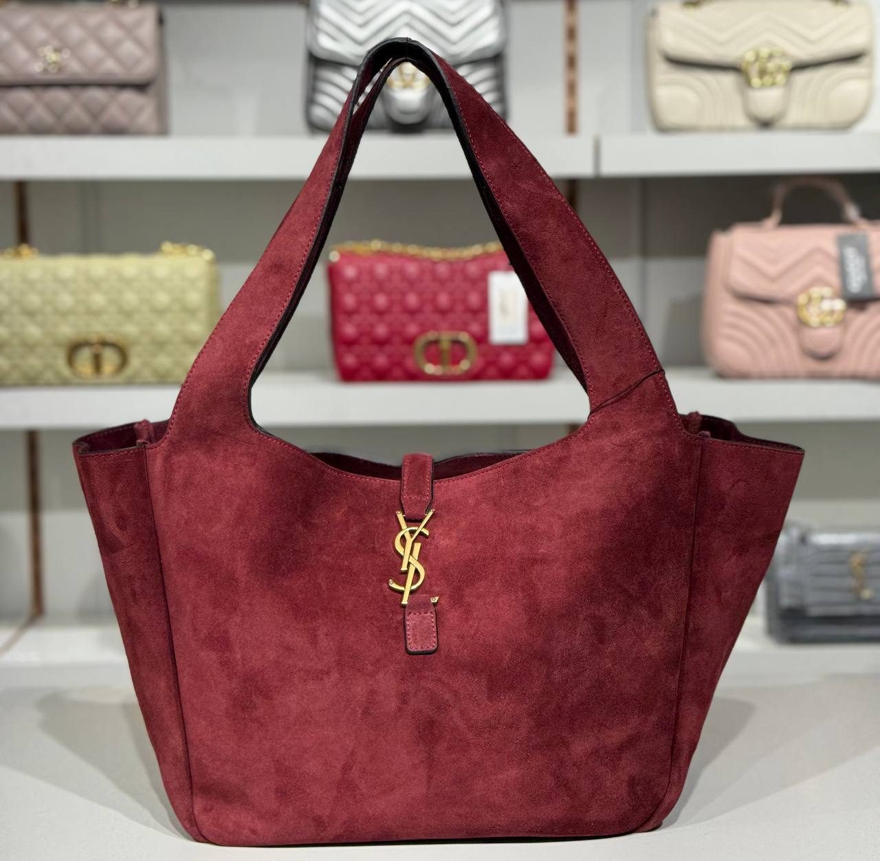 🥇 YSL Cassandre Suede Tote