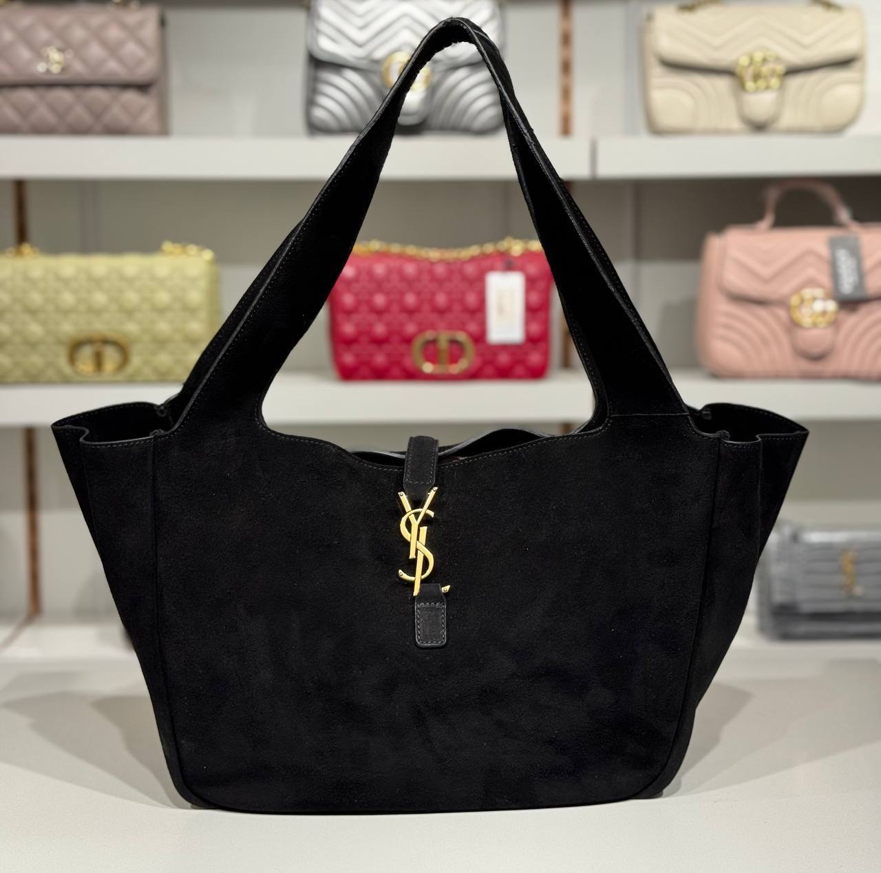 🥇 YSL Cassandre Suede Tote