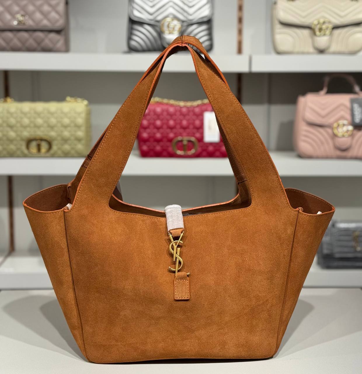 🥇 YSL Cassandre Suede Tote