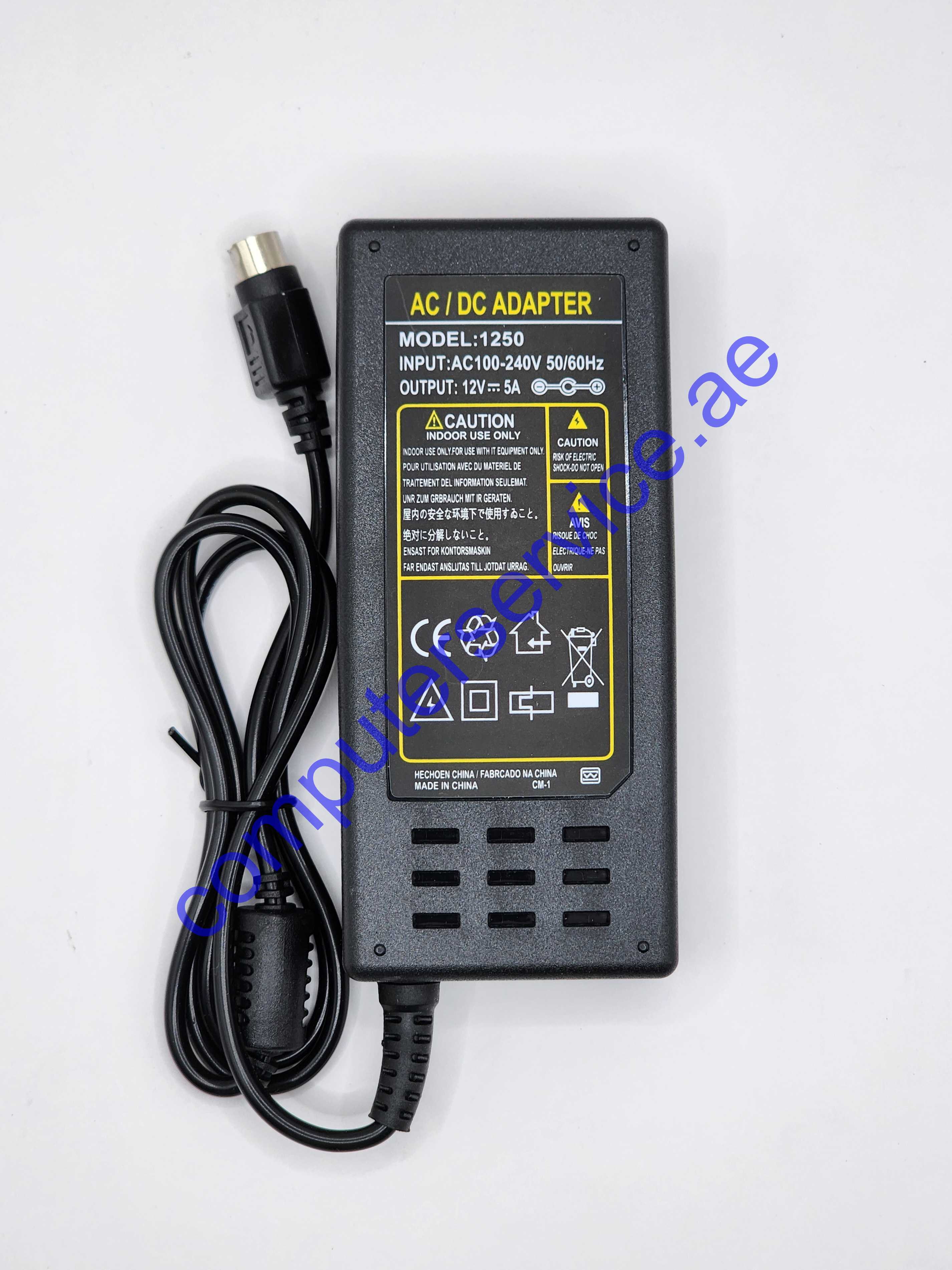4-Pin 12V 5A AC/DC Adapter for CD Coming Data Model CP1250 CP-1250 MING Data Linearity LAD6019AB5 DC12V 5000mA 12.0V 5.0A 60W 12VDC Switching Power Supply Cord Charger PSU (w/ 4 Prong End.)