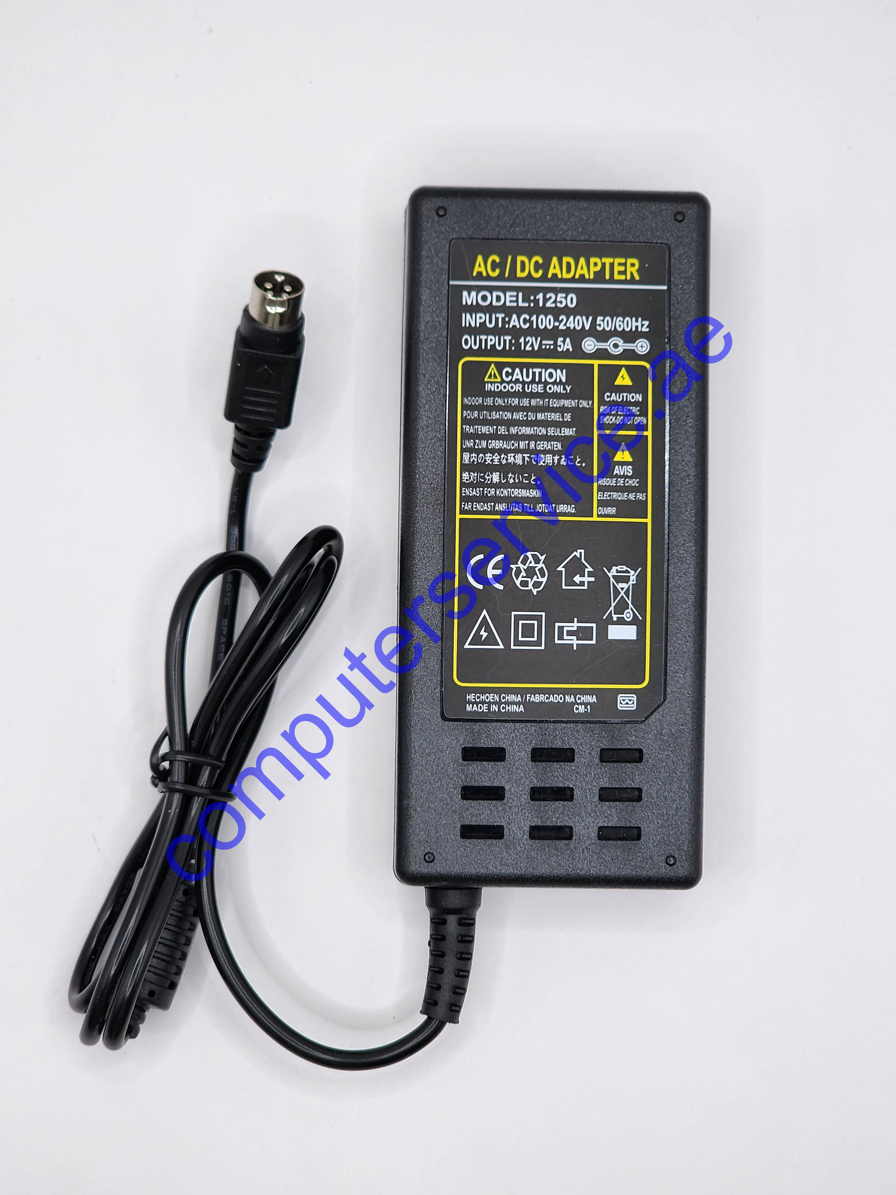 4-Pin 12V 5A AC/DC Adapter for CD Coming Data Model CP1250 CP-1250 MING Data Linearity LAD6019AB5 DC12V 5000mA 12.0V 5.0A 60W 12VDC Switching Power Supply Cord Charger PSU (w/ 4 Prong End.)