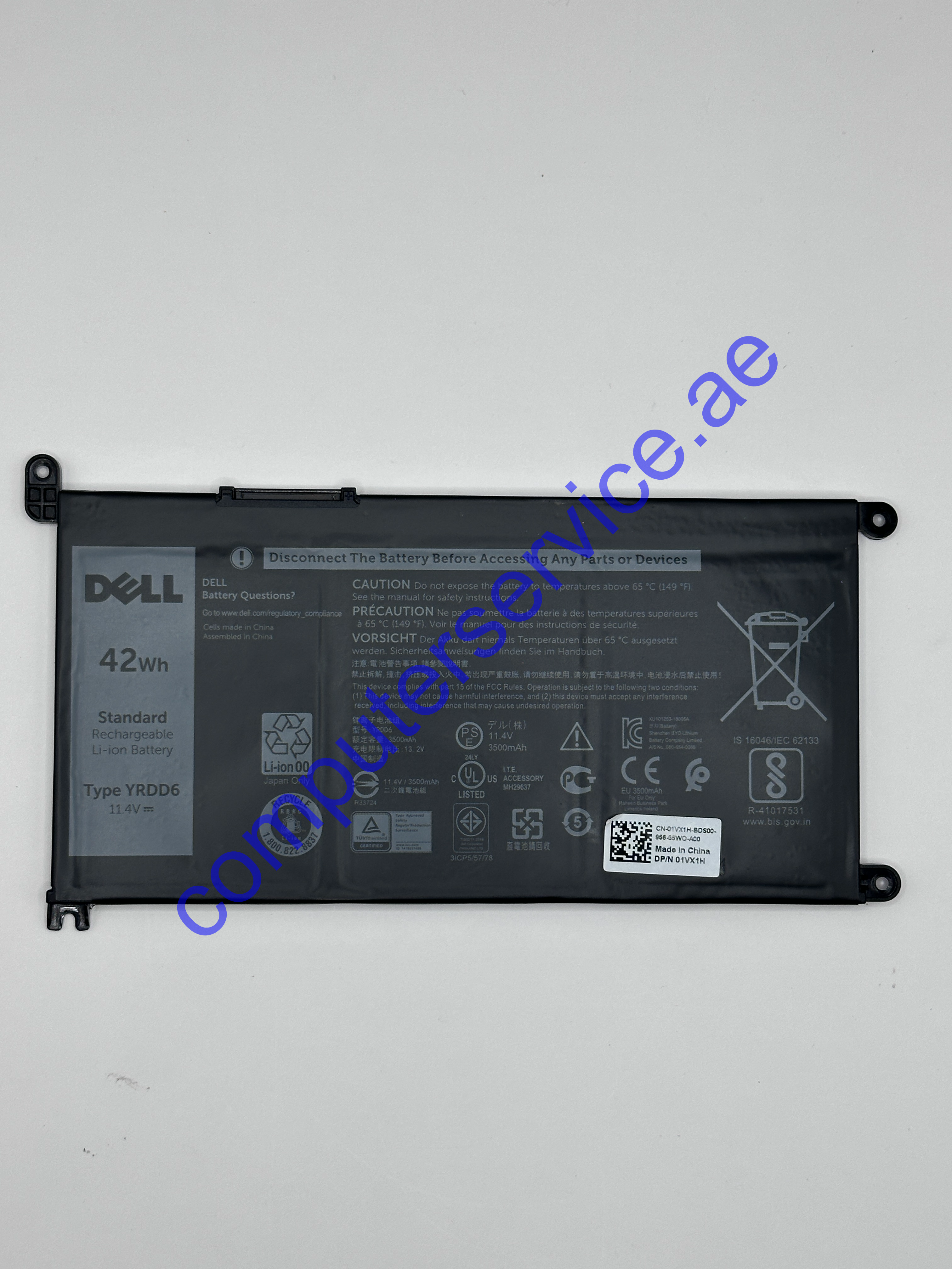 YRDD6 Laptop Battery Replacement For Dell Inspiron 5481 5482 5485 5491 2-In-1 5493 5584 5593 5590 Vostro 5481 5581 5490 5590 Latitude 3400 Series 11.4V 42Wh 3-Cell