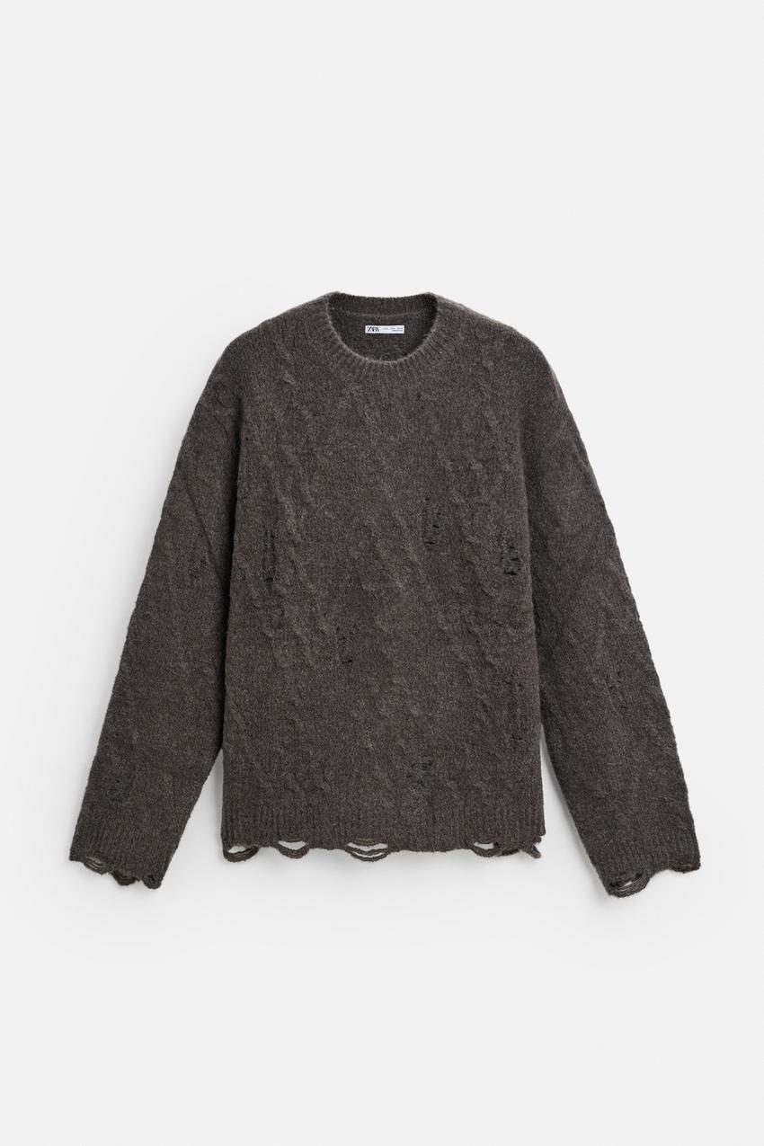 RIPPED JACQUARD SWEATER
