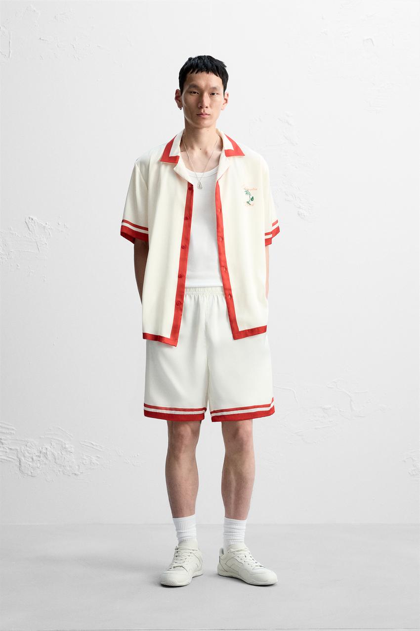 CONTRAST SATIN SHIRT