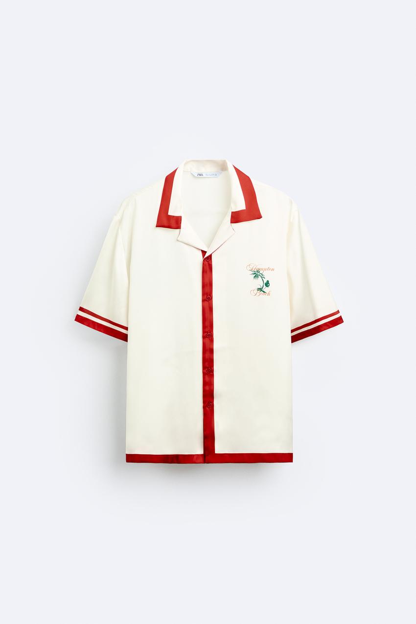 CONTRAST SATIN SHIRT