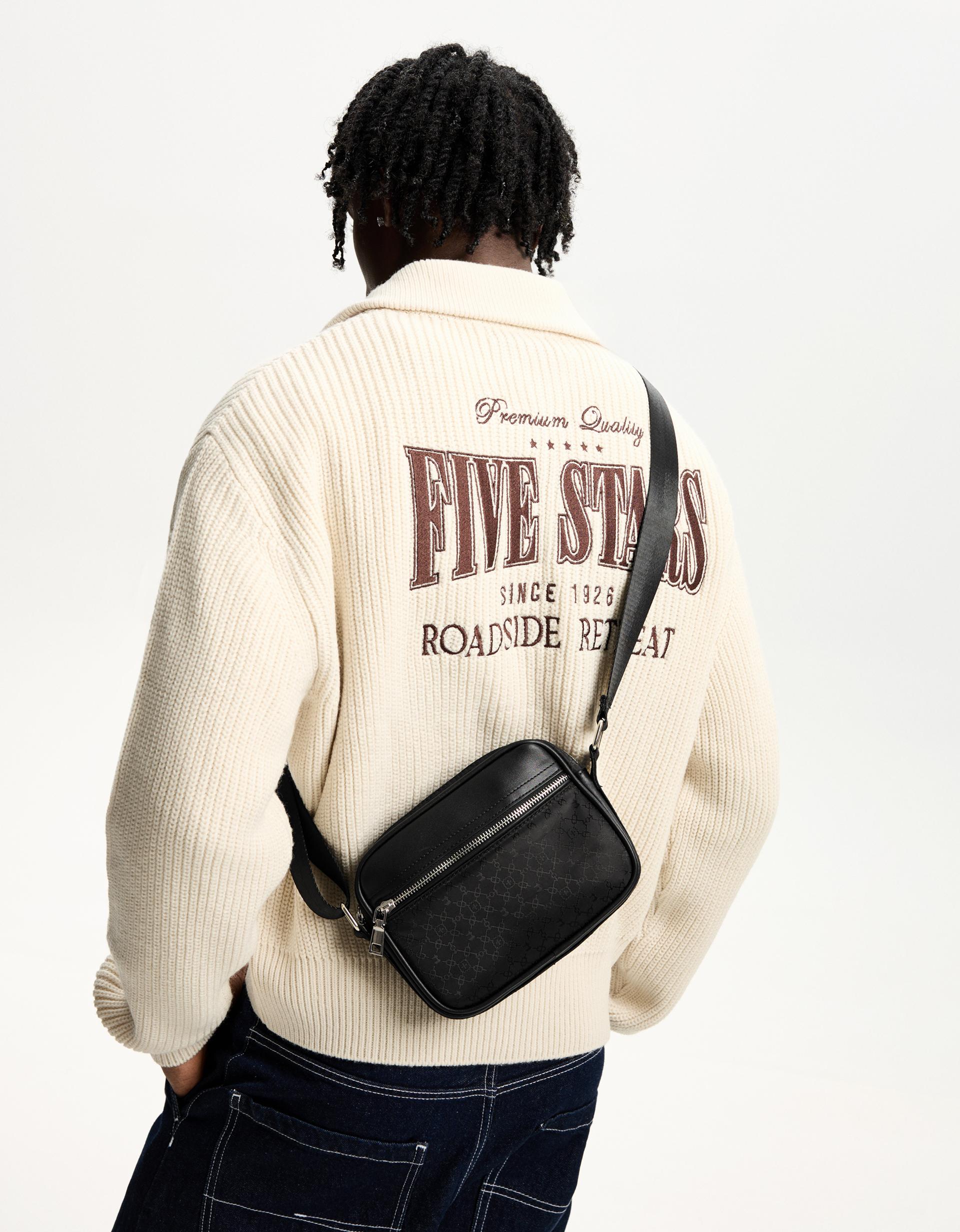 Printed technical crossbody bag 