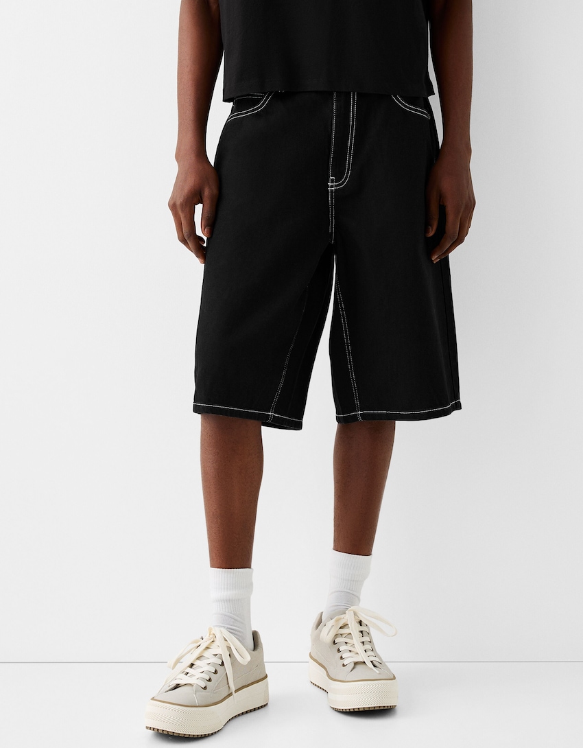 Baggy denim Bermuda shorts 