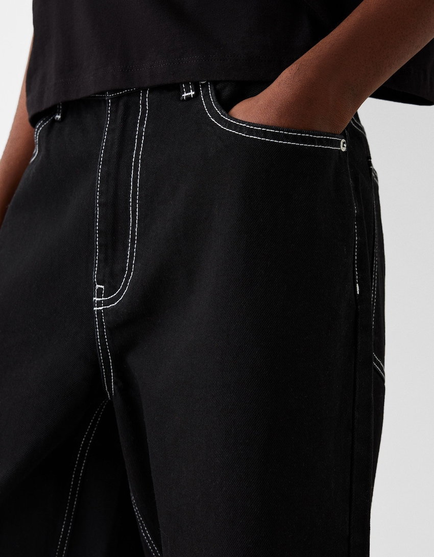 Baggy denim Bermuda shorts 