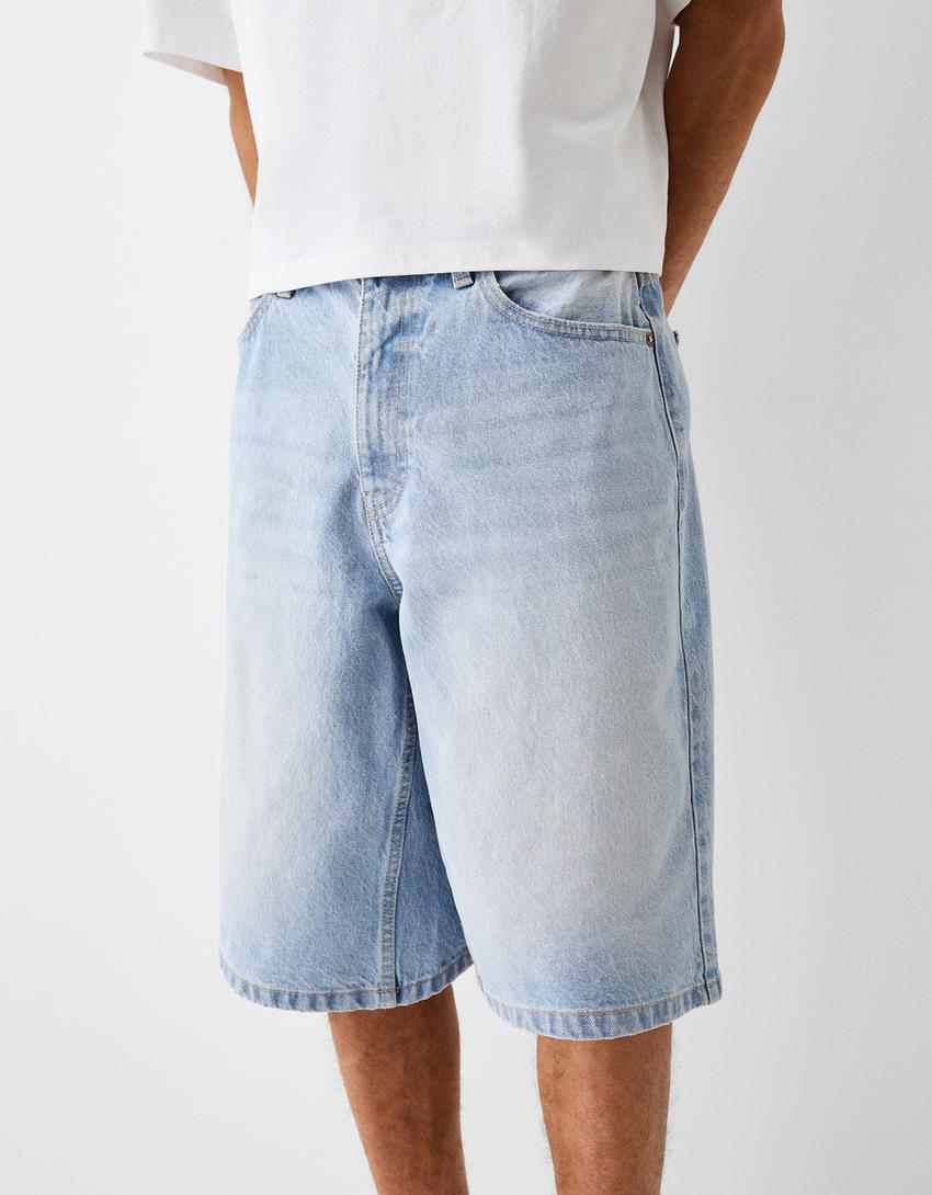 Baggy denim Bermuda shorts 
