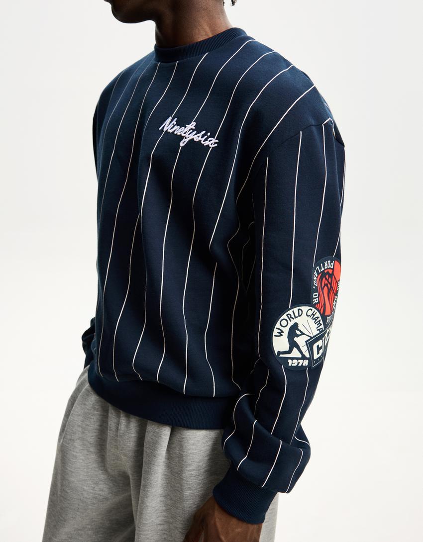 Striped sports print sweatshirt 