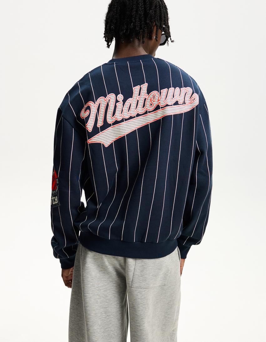 Striped sports print sweatshirt 