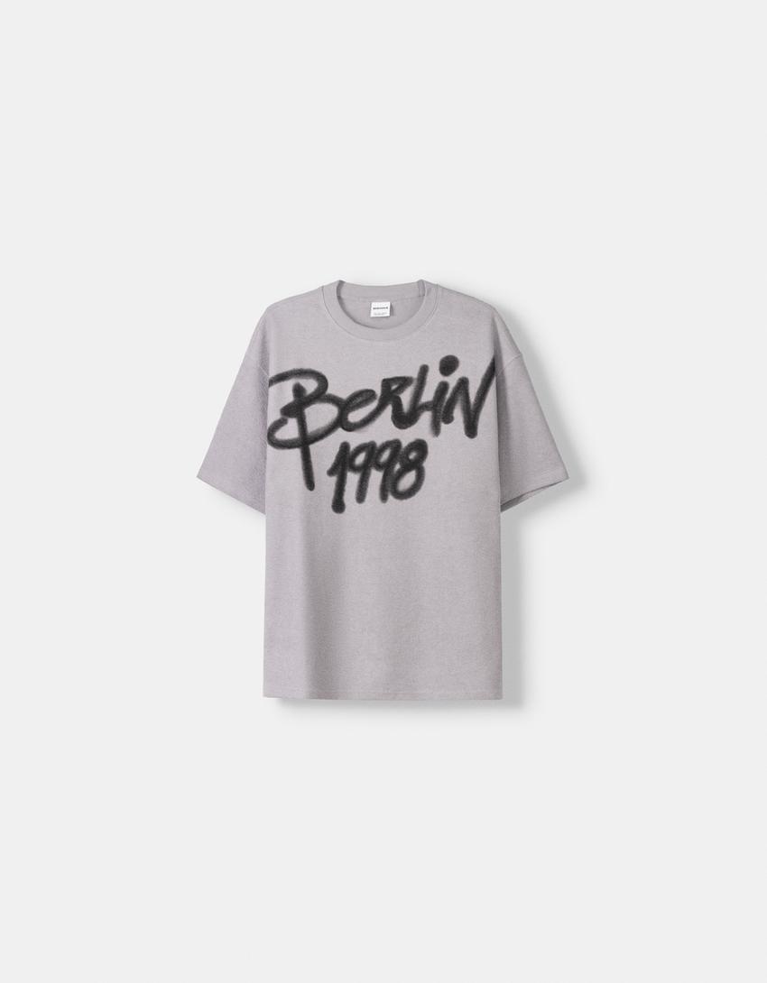 Short sleeve patterned cotton t-shirt