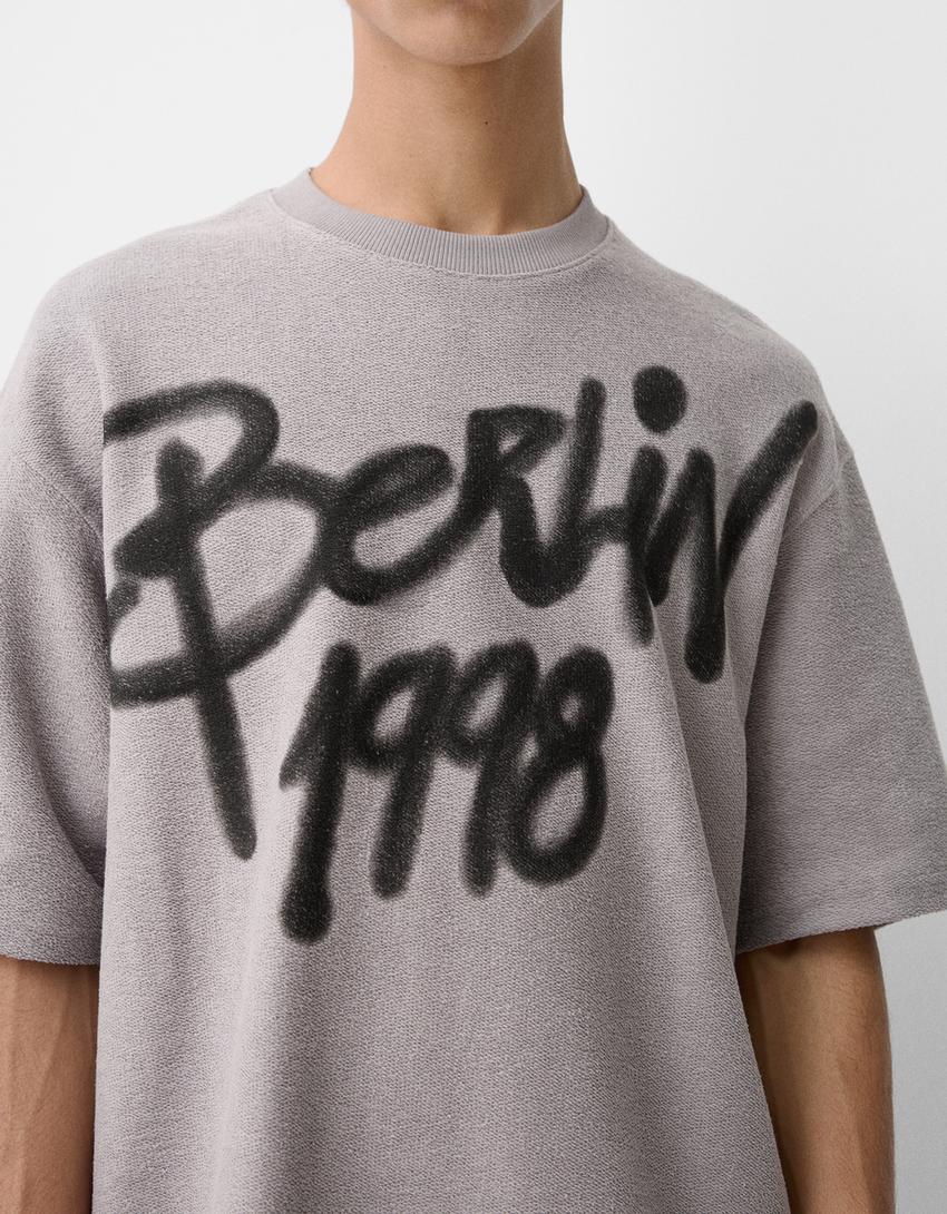 Short sleeve patterned cotton t-shirt