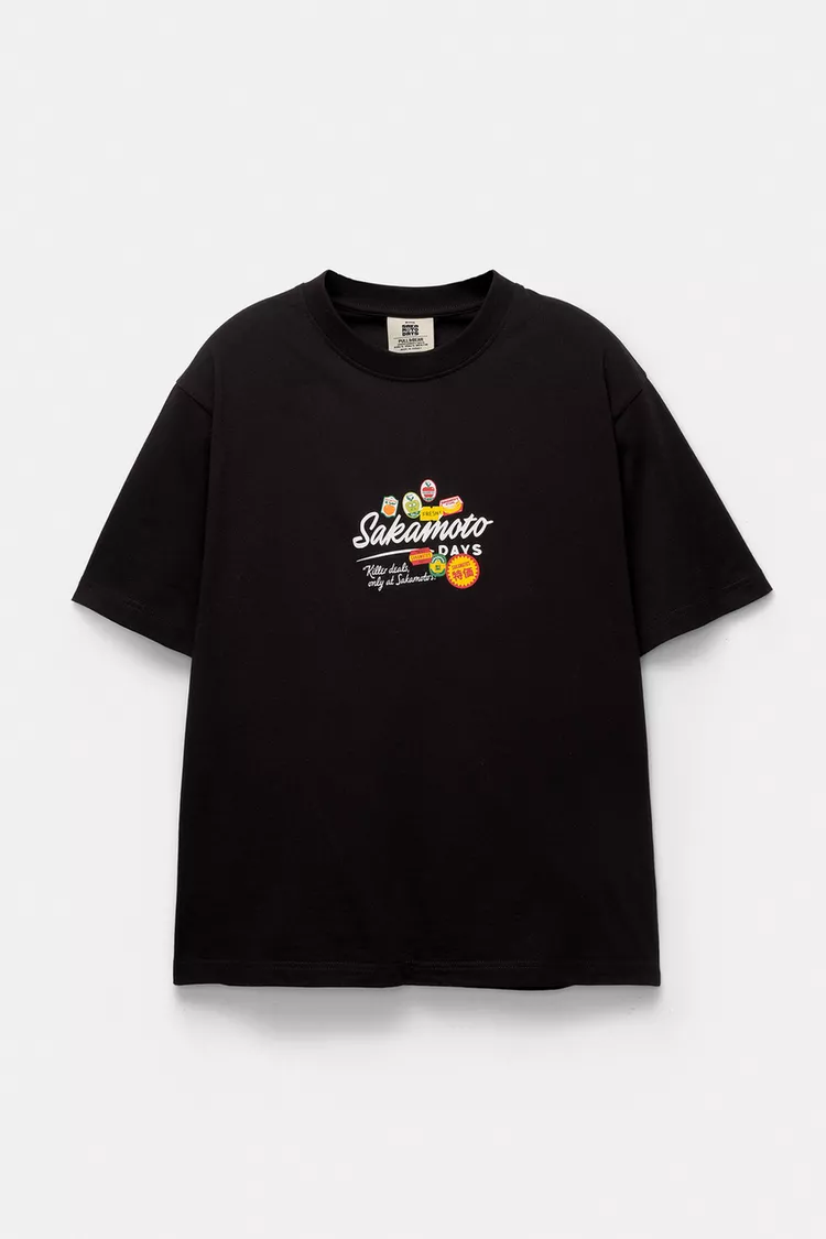 Black T-shirt with Sakamoto graphic 