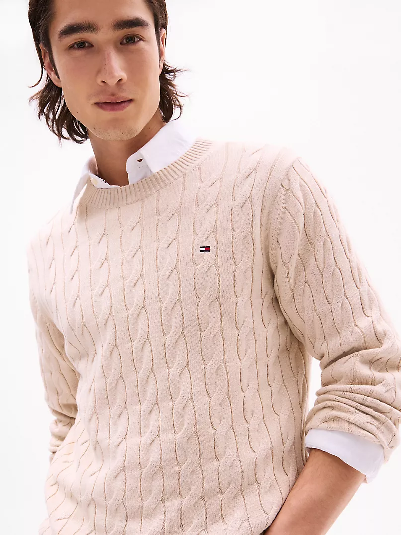 Cable Knit Crewneck Sweater