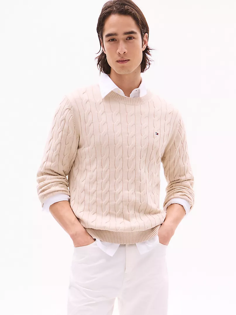 Cable Knit Crewneck Sweater