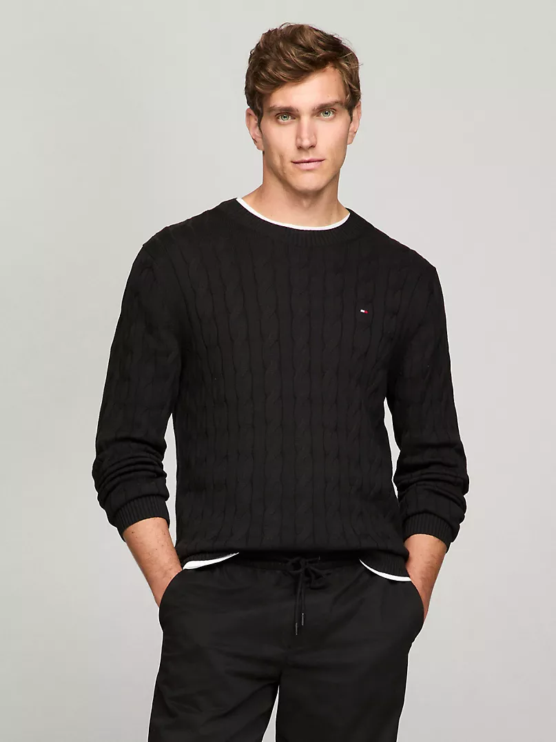 Cable Knit Crewneck Sweater