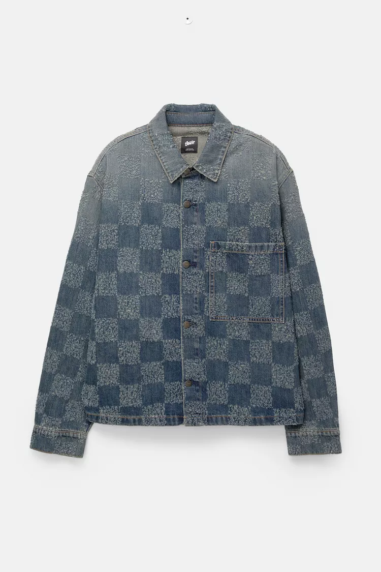 Check denim overshirt