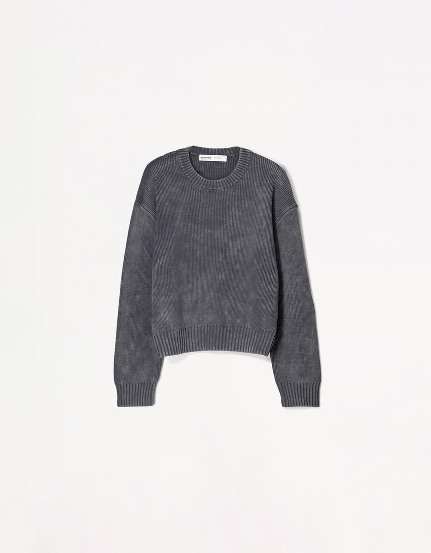 Faded effect boxy fit sweater
