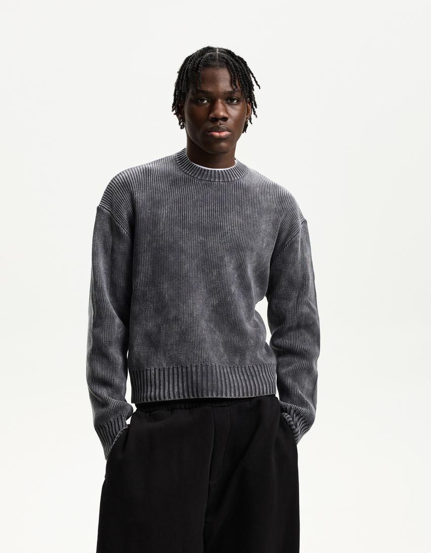 Faded effect boxy fit sweater 