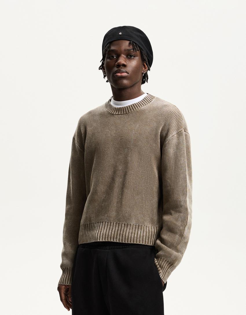  Faded effect boxy fit sweater 