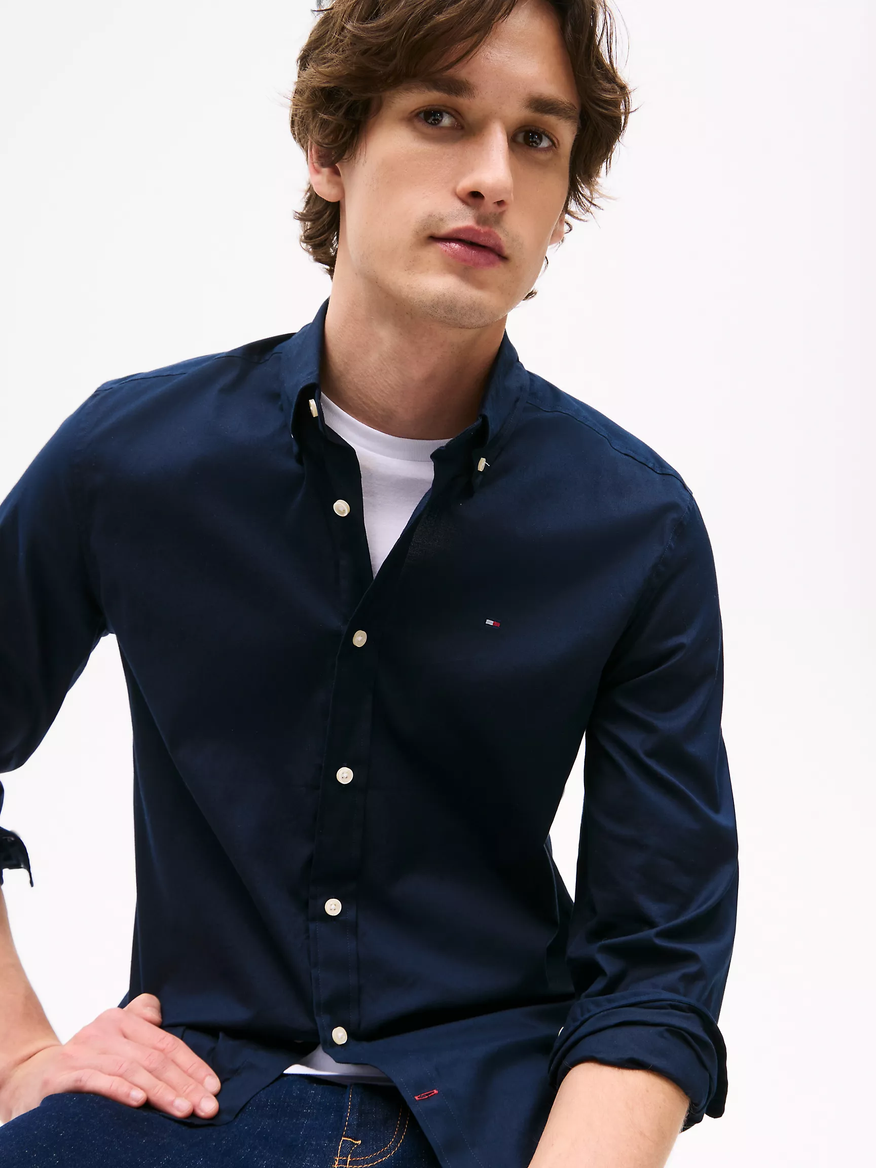 Regular Fit Stretch Poplin Shirt