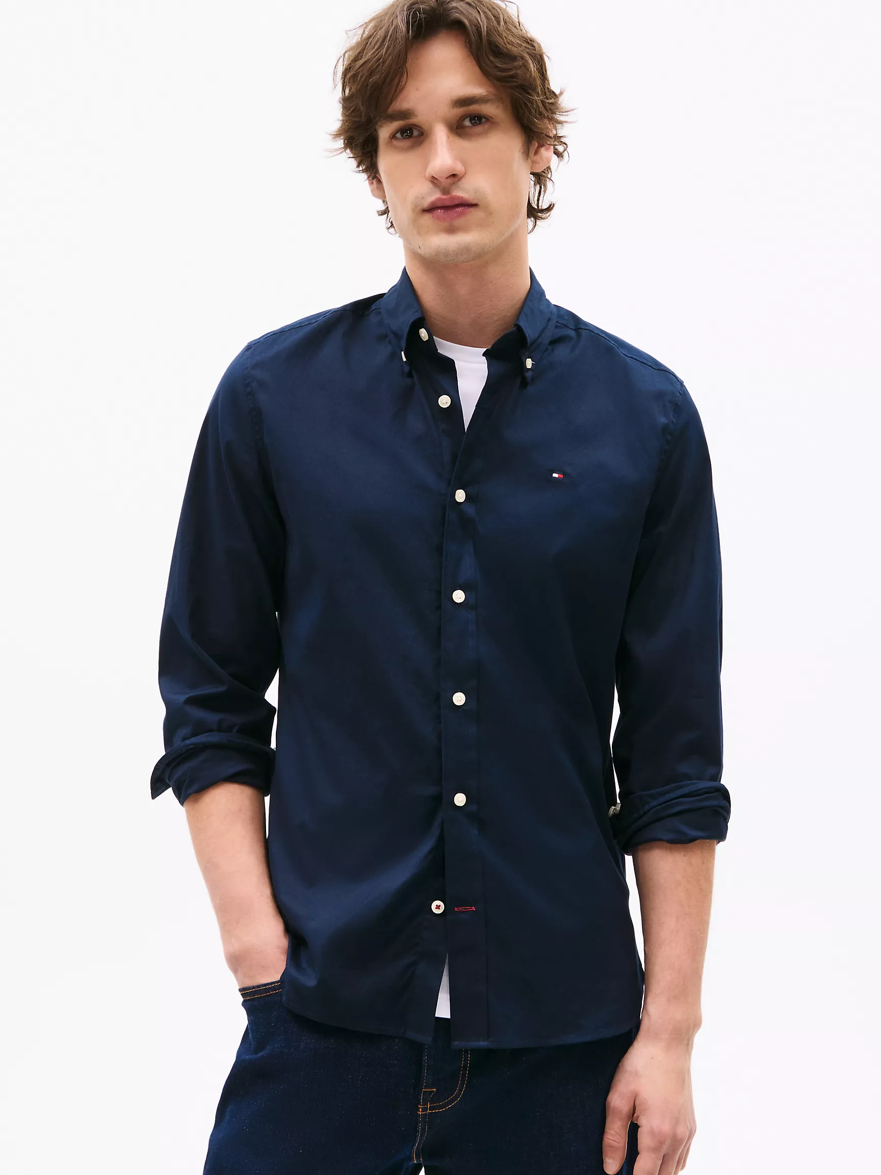  Regular Fit Stretch Poplin Shirt