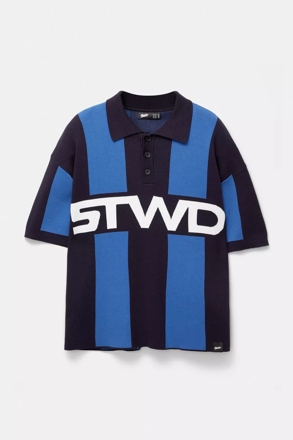 Striped STWD knit polo shirt