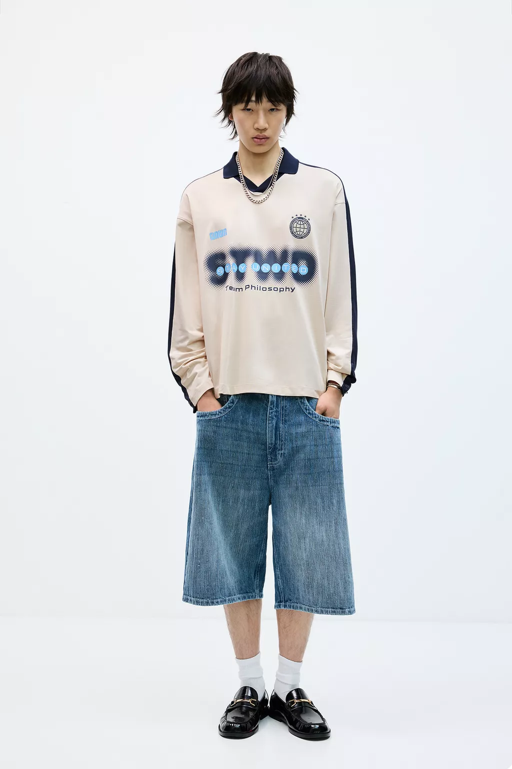  STWD polo collar T-shirt 