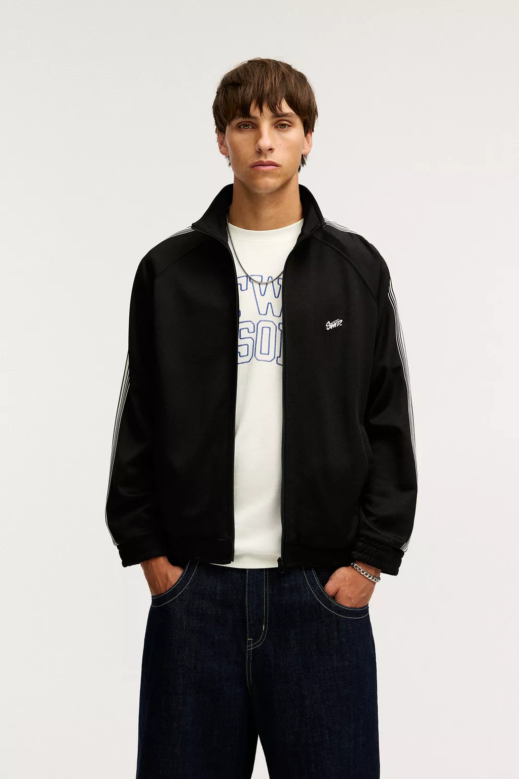 Tracksuit jacket with stripes