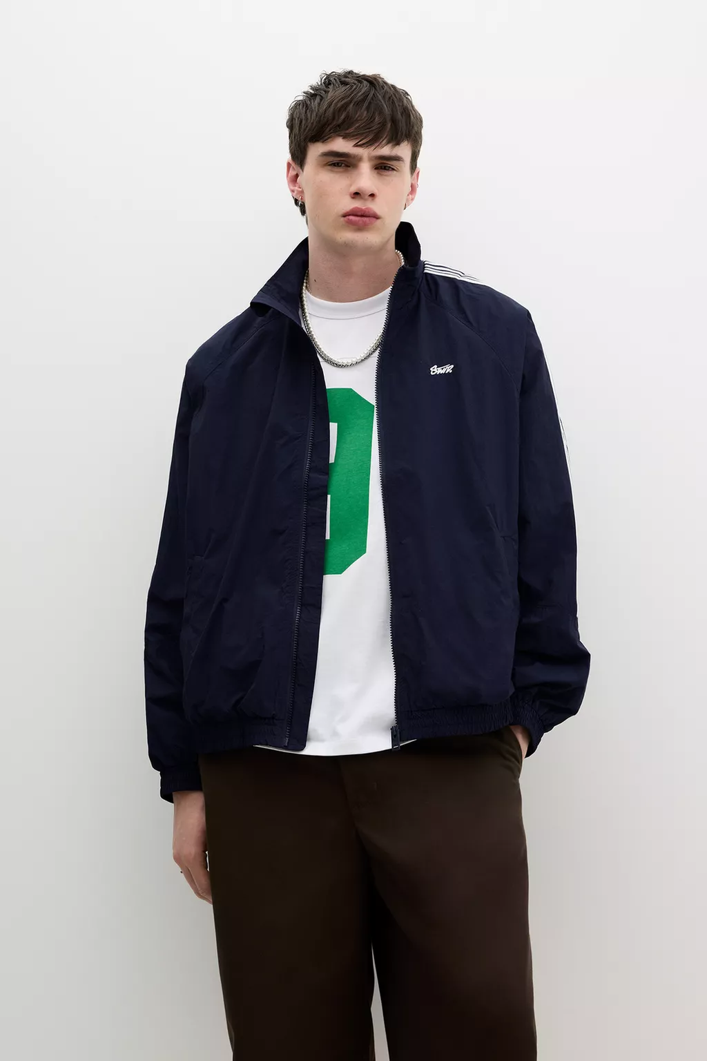 Raincoat with side stripes