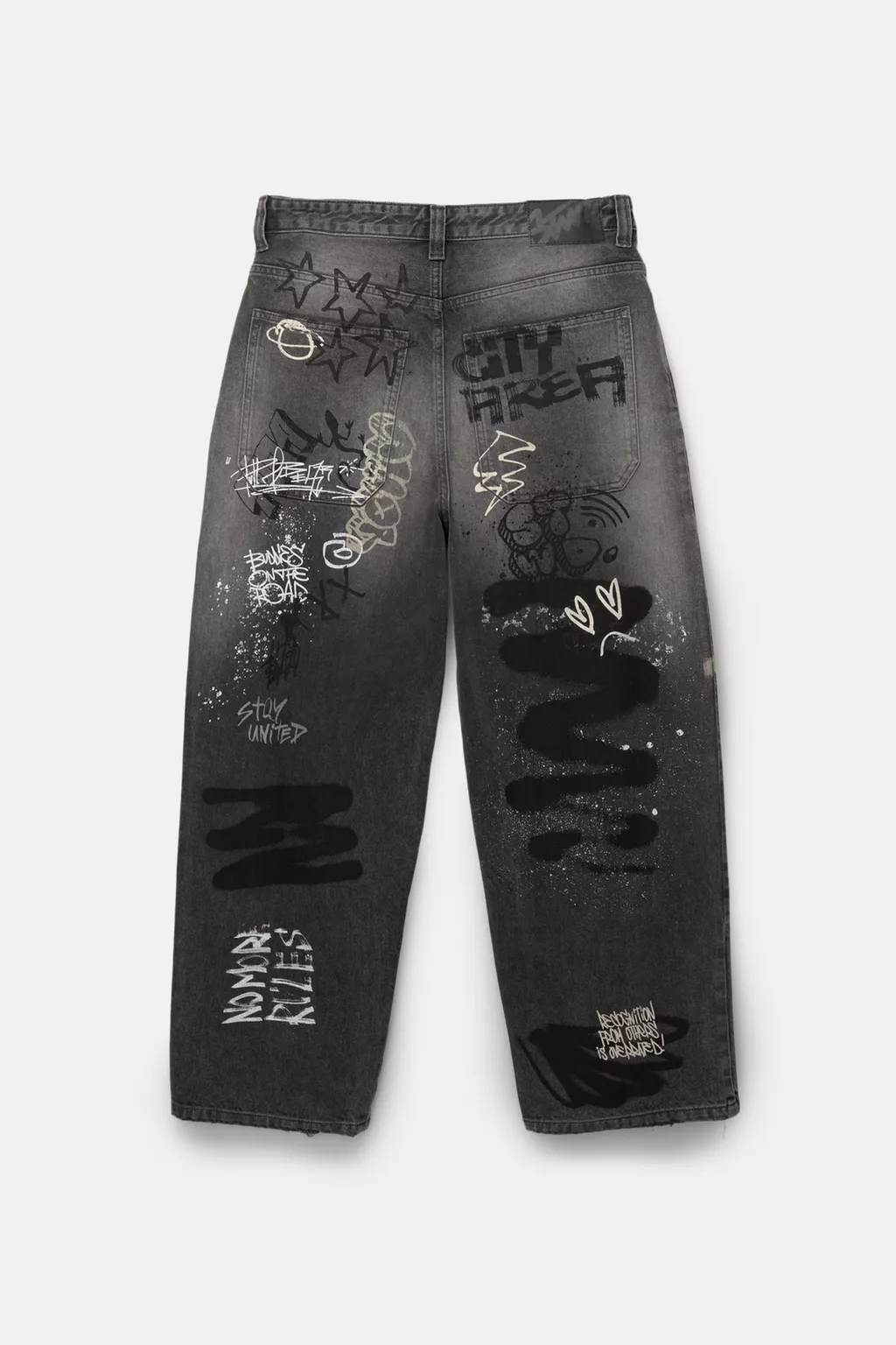 STWD graffiti patterned skater jeans