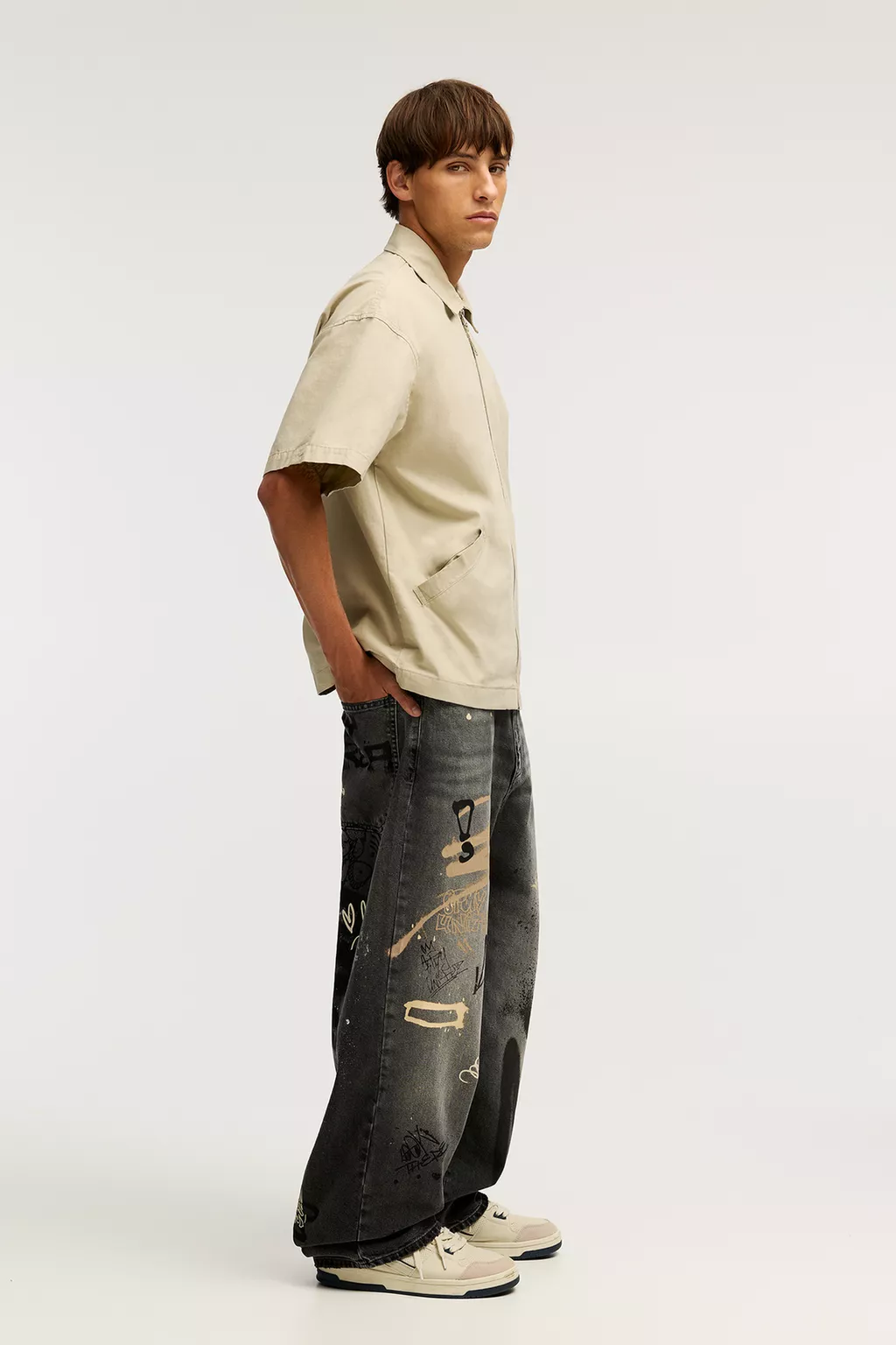STWD graffiti patterned skater jeans