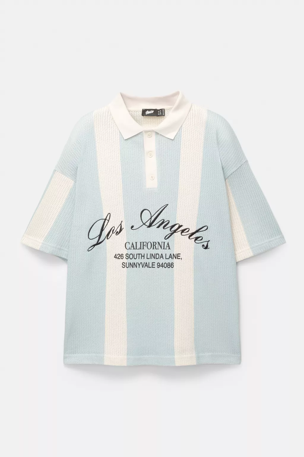 Striped and polo neck STWD knitted t-shirt