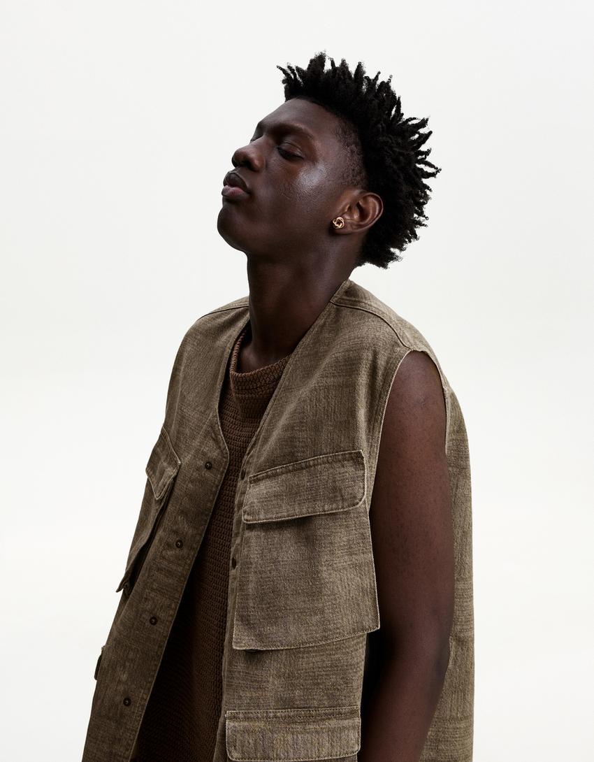  Oversize multi-pocket gilet 