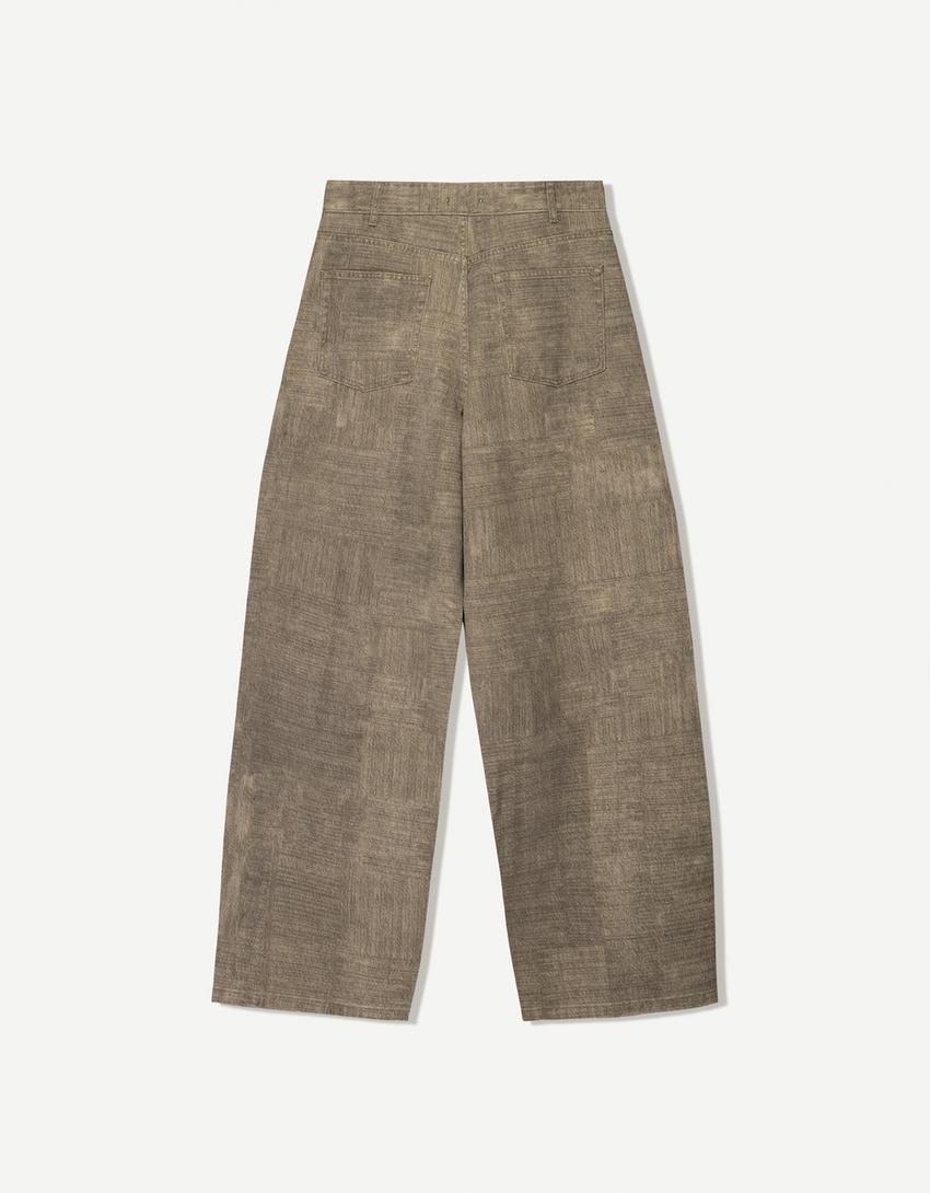 Super baggy desenli pantolon