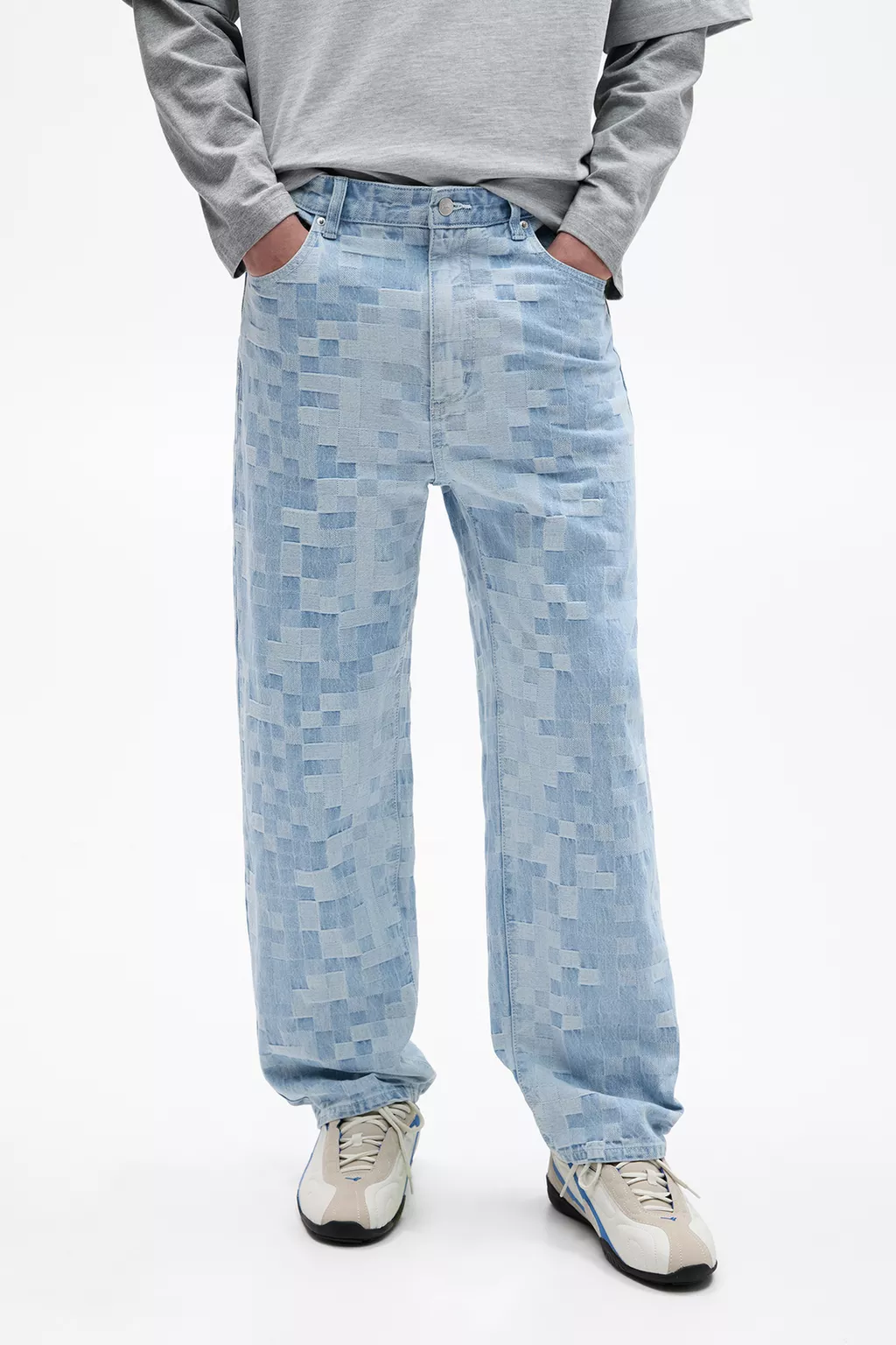  Check baggy jeans 