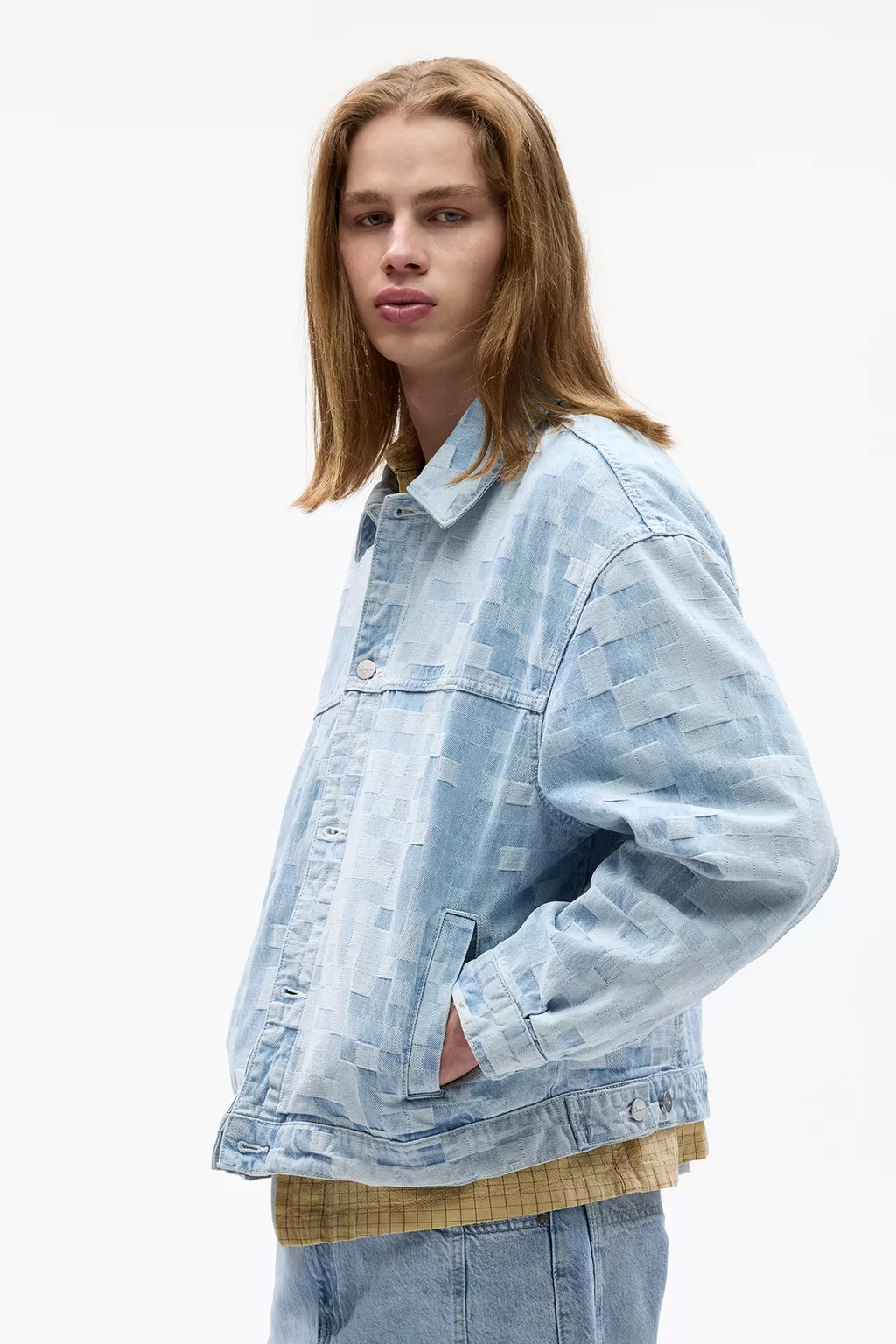  Check denim jacket 