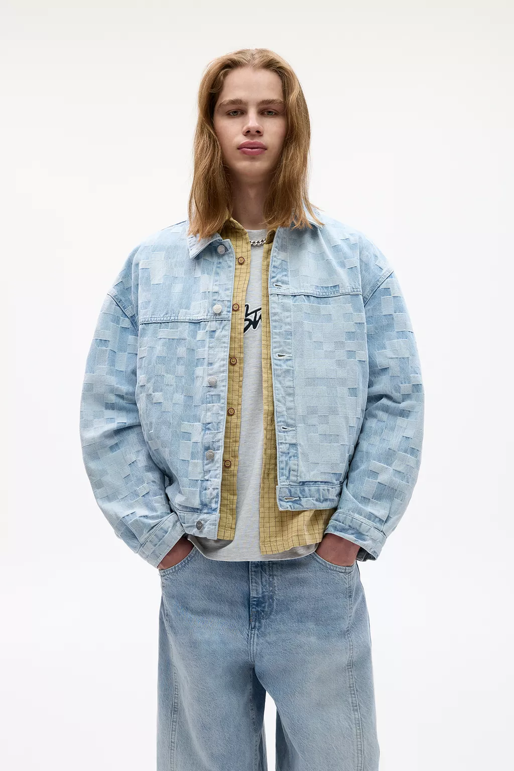  Check denim jacket 