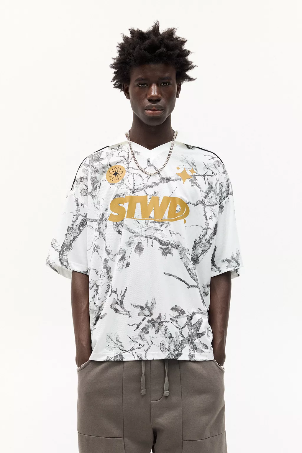  STWD polo collar T-shirt 