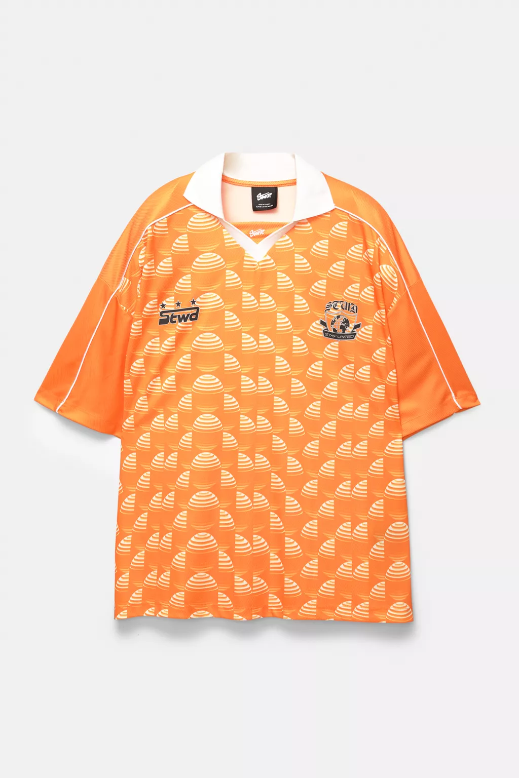 Orange STWD polo collar T-shirt