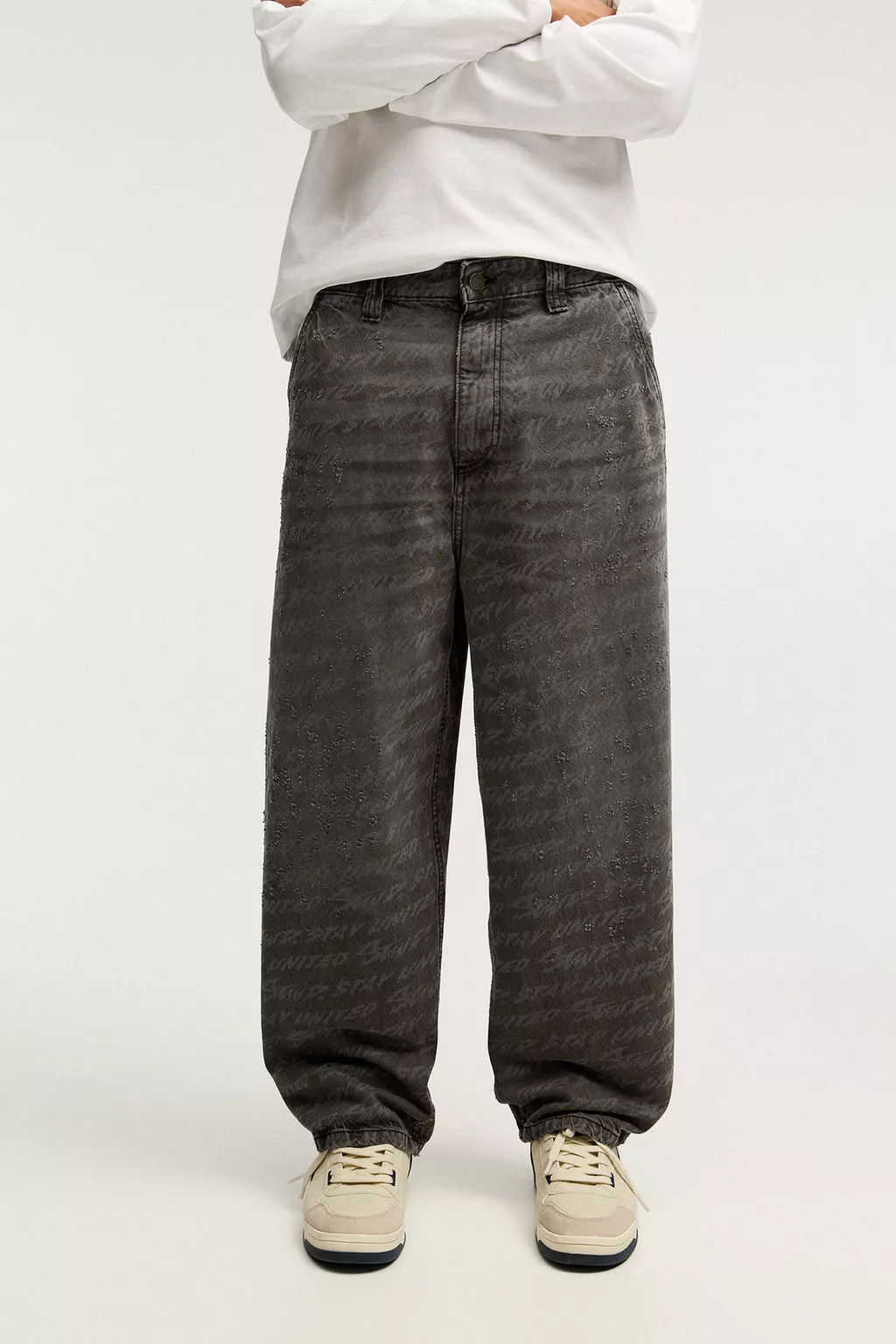  Laser print skater jeans 
