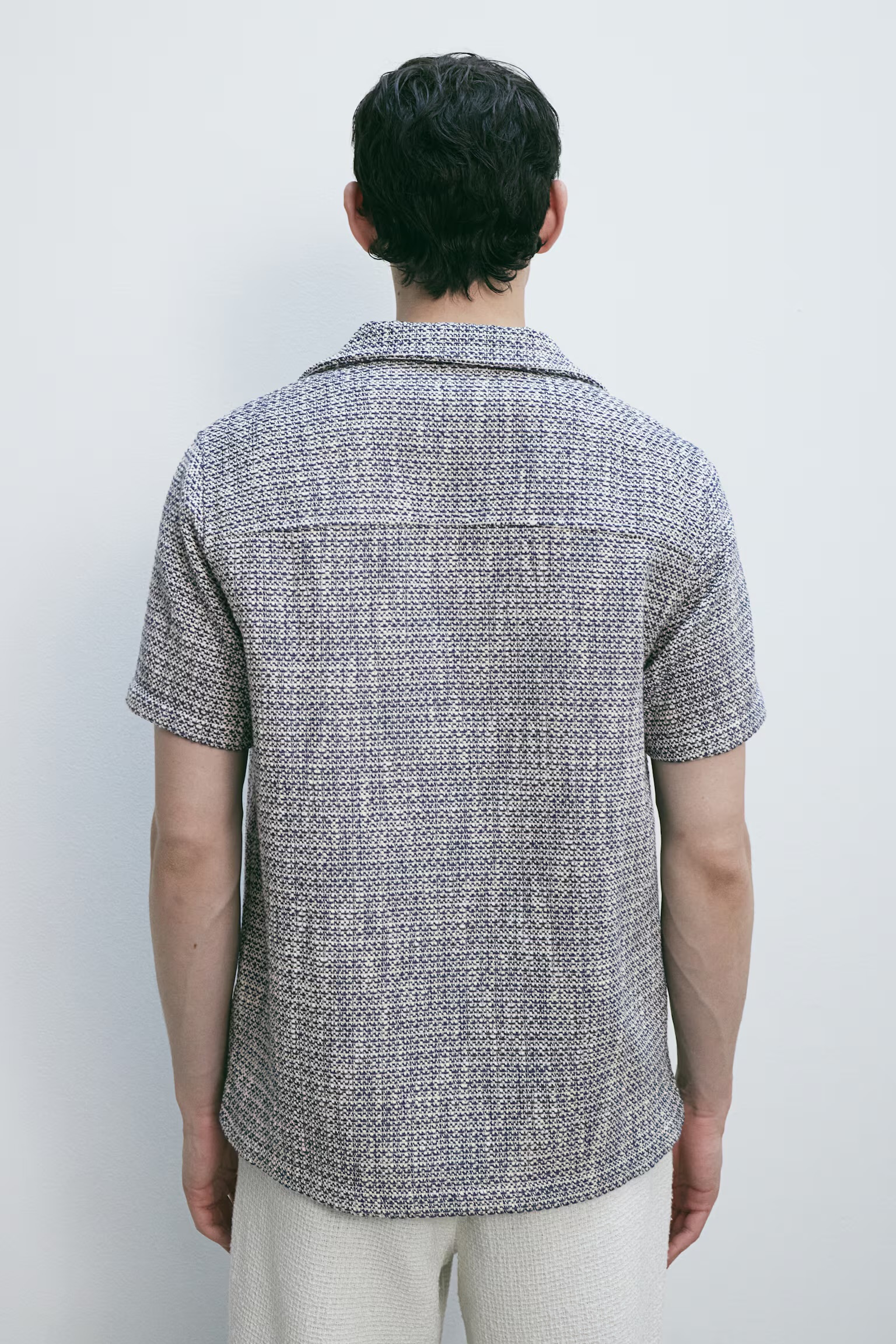 Regular Fit Texturing Woven Men's Collar Shirt