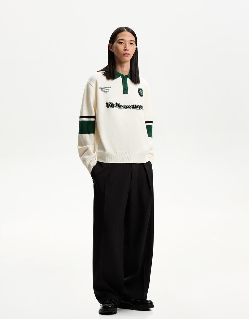 Volkswagen printed polo collar sweater