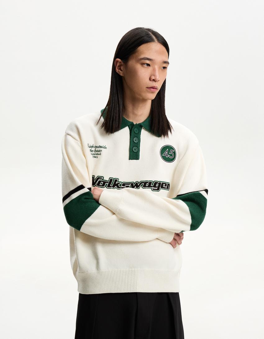 Volkswagen printed polo collar sweater