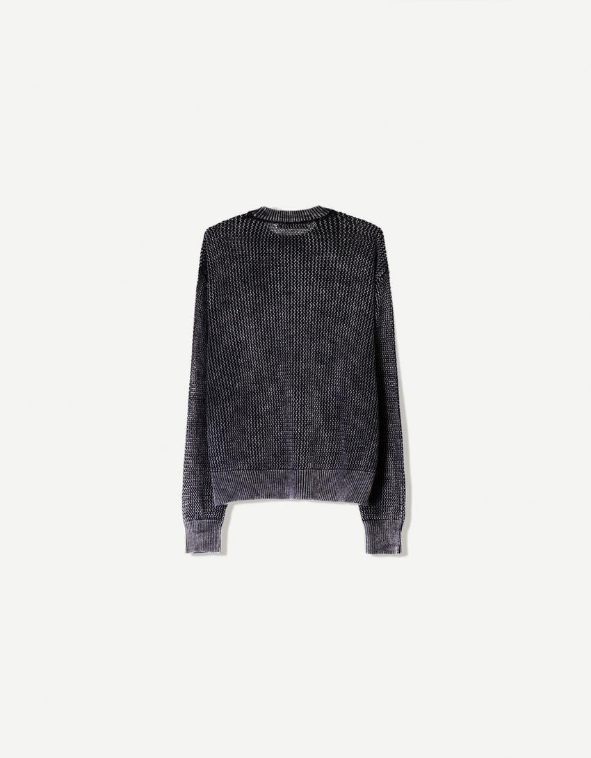 Boxy fit net sweater 