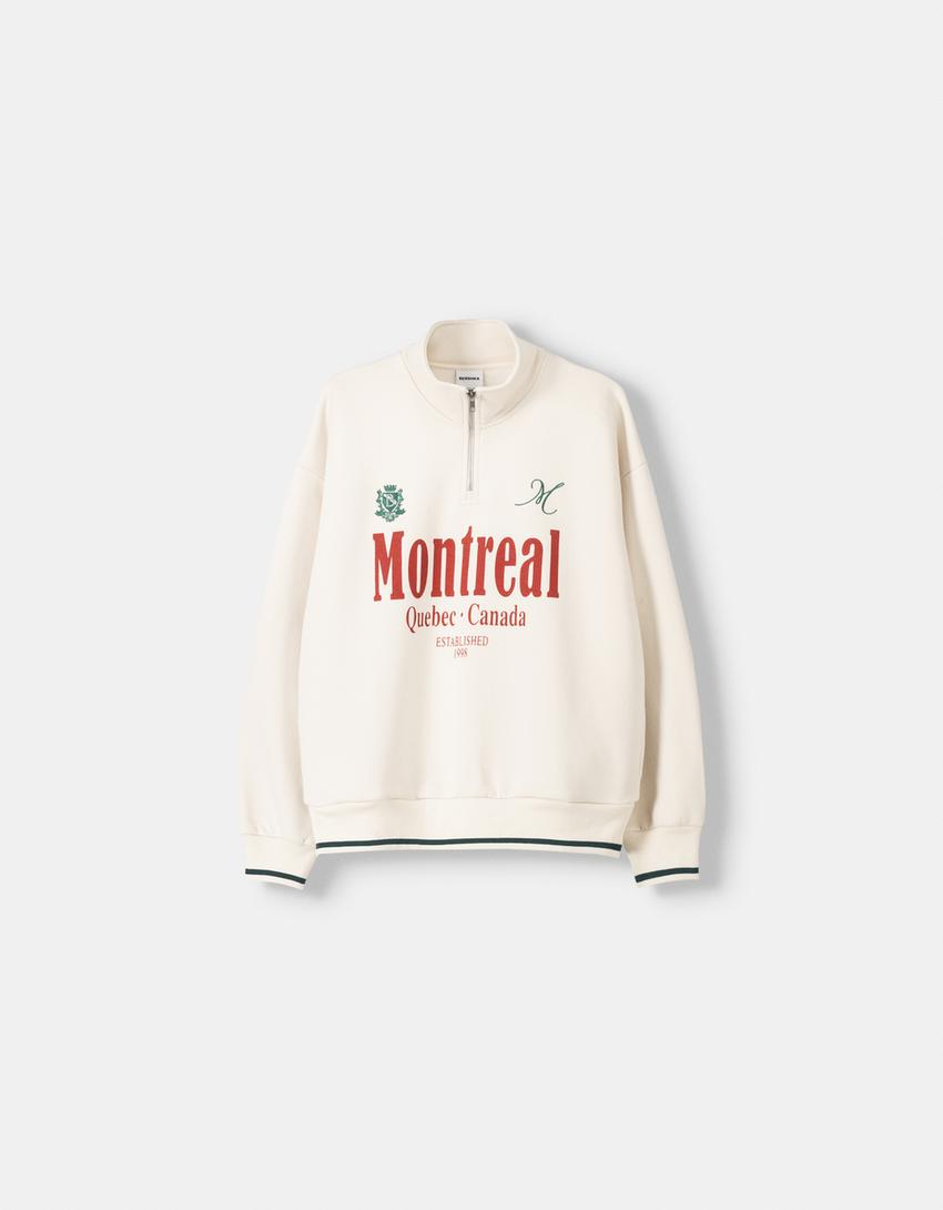 Printed zipper sweatshirt 