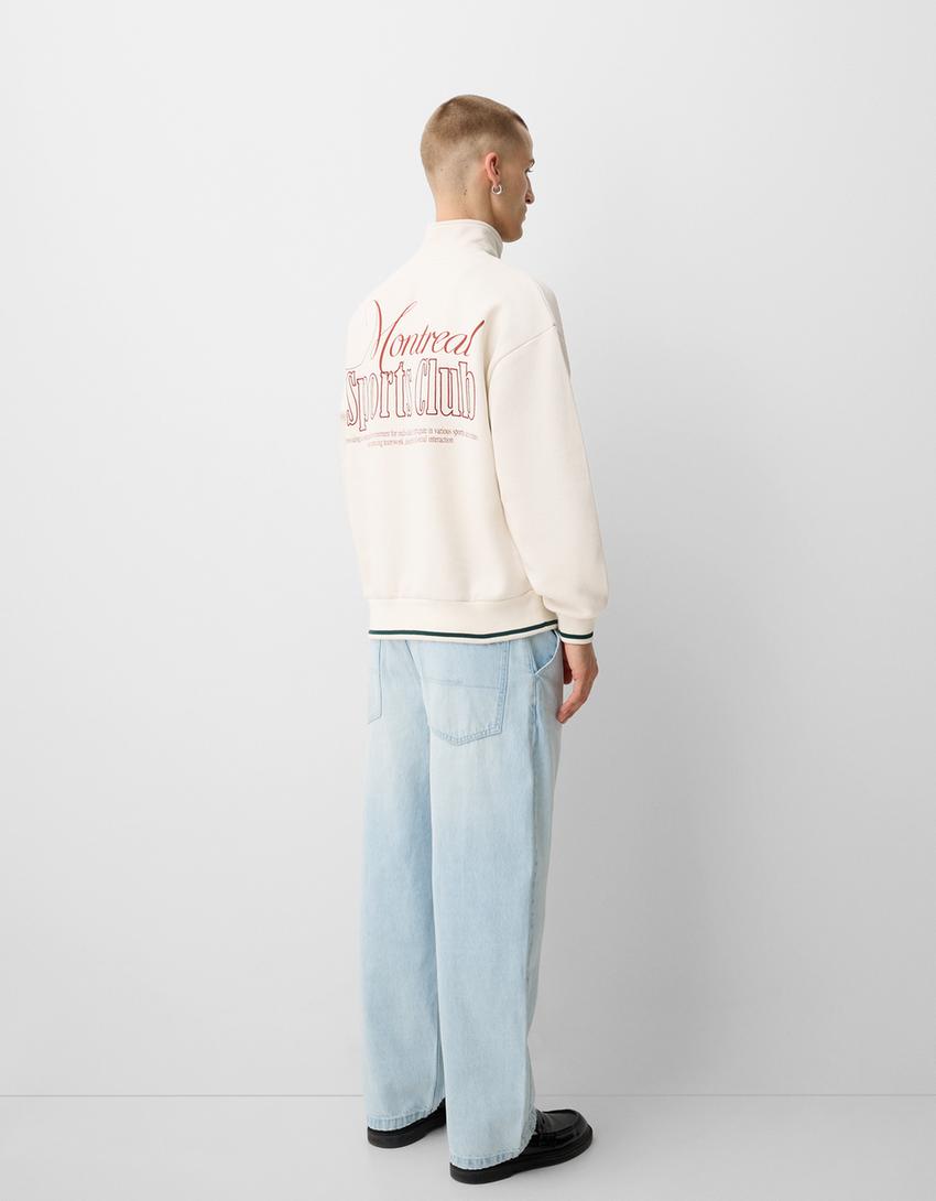 Printed zipper sweatshirt 