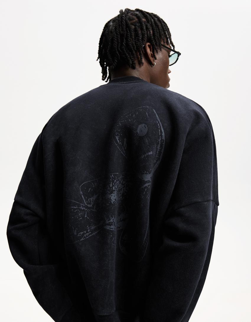  Bonge printed bike collar sweatshirt 