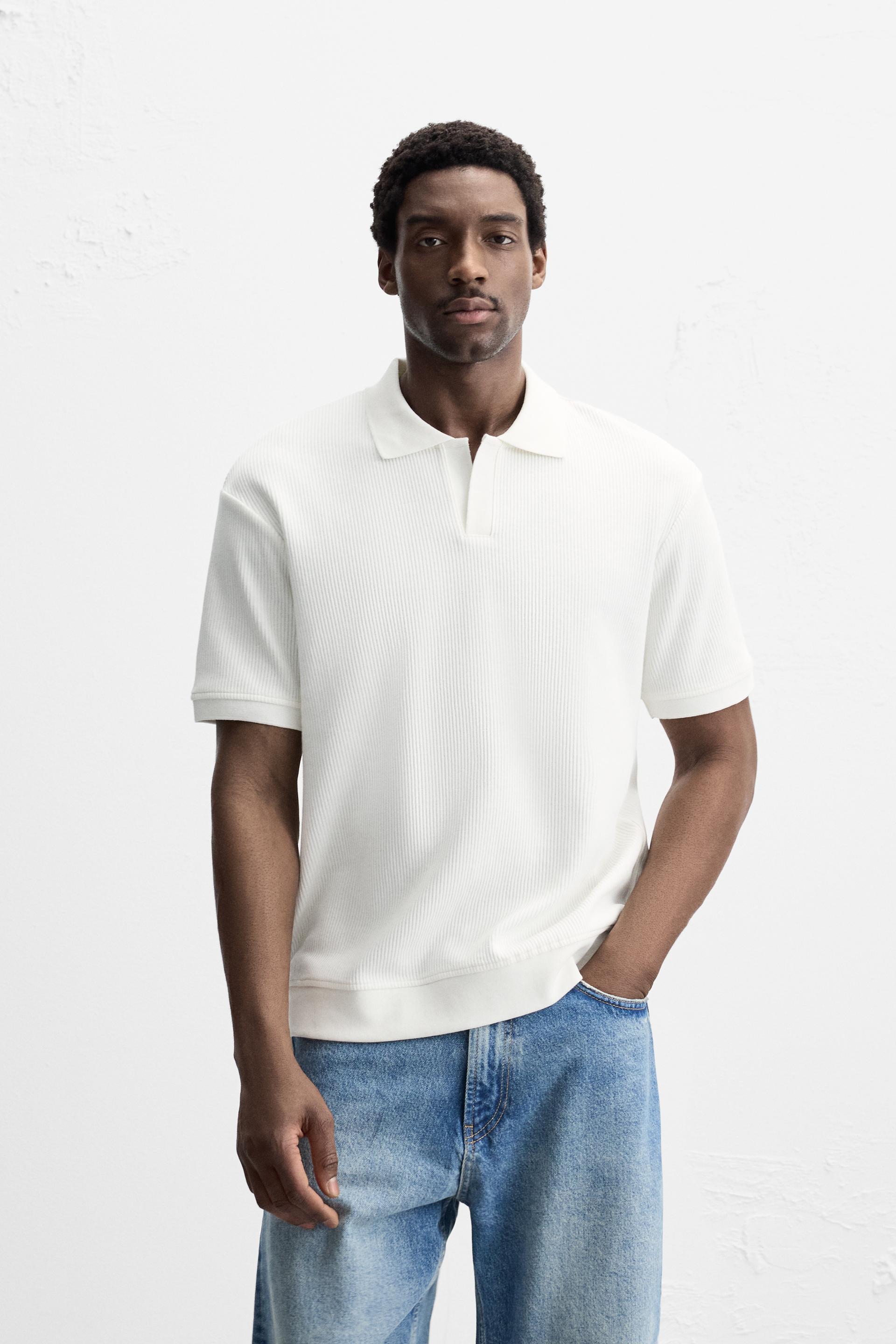 VERTICAL TEXTURED POLO SHIRT